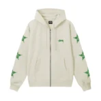 Stussy Stars Cream Zip Up Hoodie