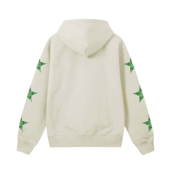 Stussy Stars Cream Zip Up Hoodie-back