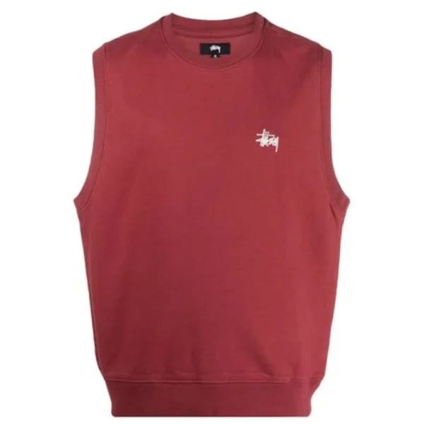 Stussy Stock Fleece Burgundy Vest