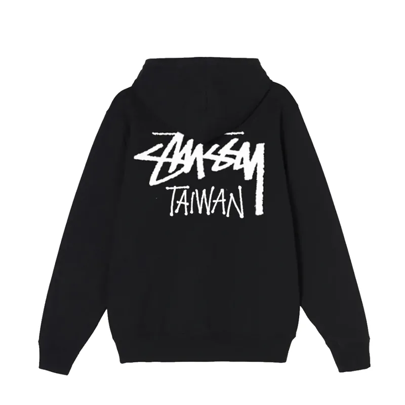 Stussy Stock Taiwan Zip Black Hoodie-back