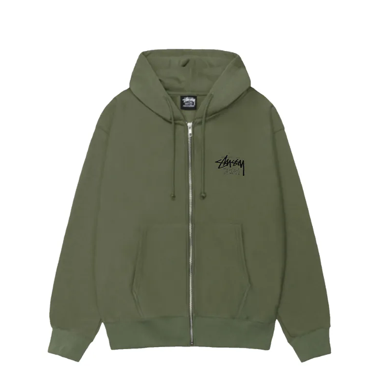 Stussy Stock Taiwan Zip Green Hoodie