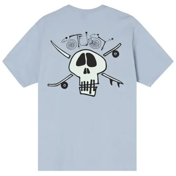 Stussy Surf Skate Skull Gray T-Shirt Back