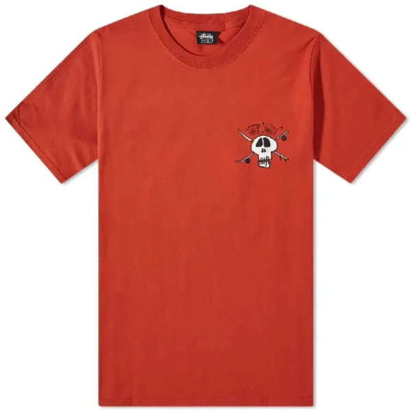 Stussy Surf Skate Skull Red T-Shirt
