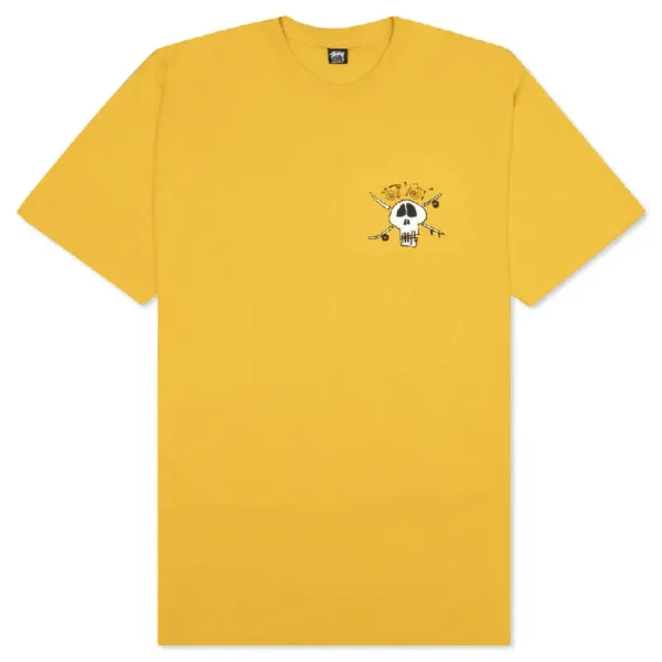 Stussy Surf Skate Skull Yellow T-Shirt