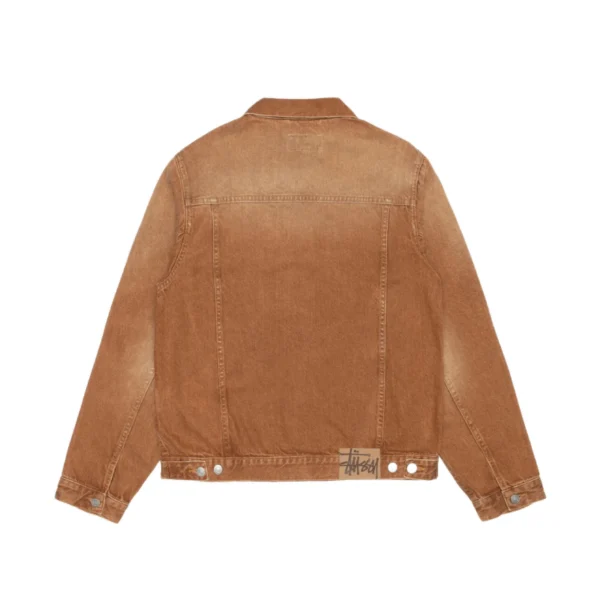 Stussy Vintage Denim Brown Trucker Jacket-back