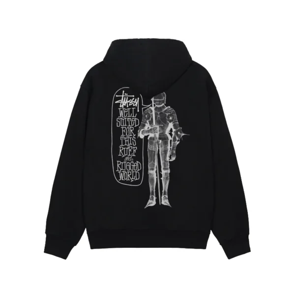 Stussy Well Suited Black Zip Up Hoodie-back