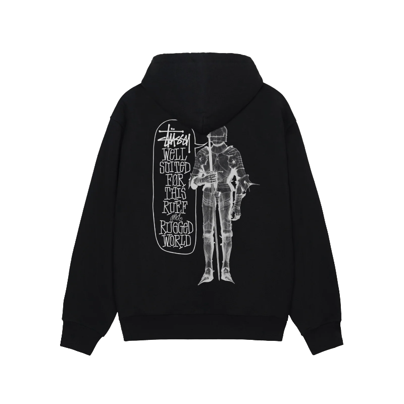 Stussy Well Suited Black Zip Up Hoodie-back