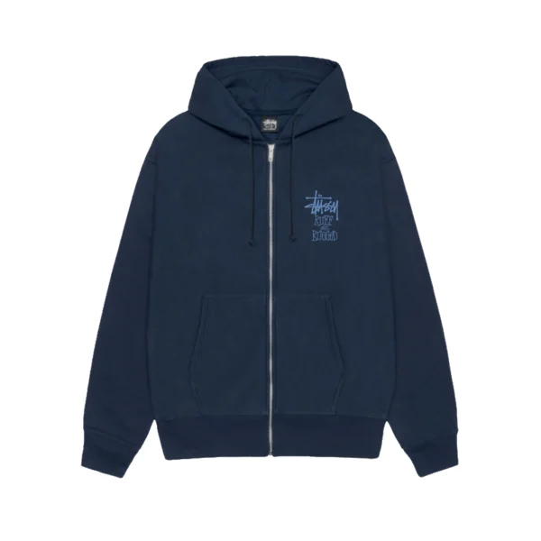 Stussy Well Suited Navy Zip Up Hoodie