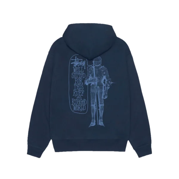 Stussy Well Suited Navy Zip Up Hoodie-back