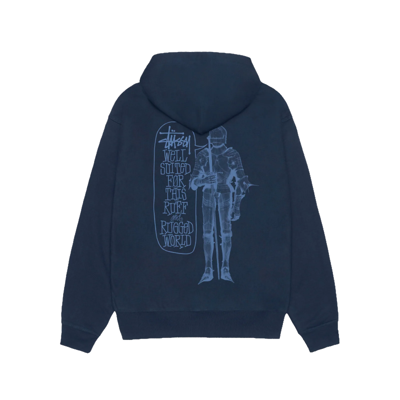 Stussy Well Suited Navy Zip Up Hoodie-back