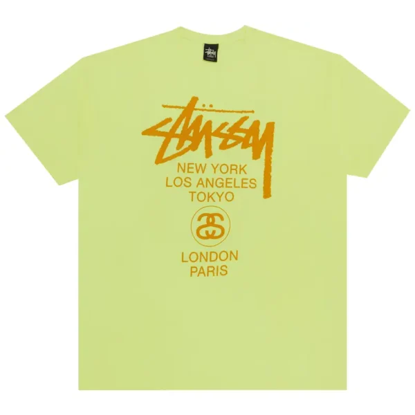 Stussy World Tour Neon Yellow Tee
